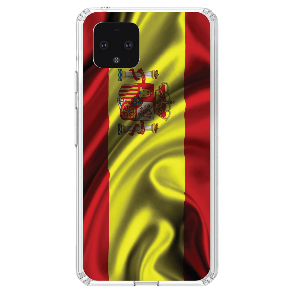 Spain Waving Spanish Flag Red Yellow Clear Shockproof iPhone Case, view 24
