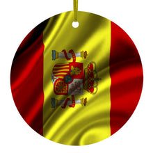Spain Waving Spanish Flag Red Yellow Ceramic Ornament