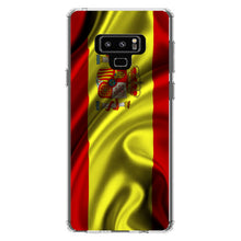 DistinctInk® Clear Shockproof Hybrid Case for Apple iPhone / Samsung Galaxy / Google Pixel - Spain Waving Spanish Flag Red Yellow