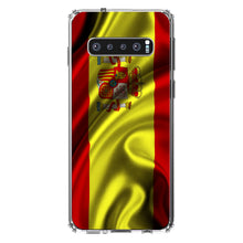 DistinctInk® Clear Shockproof Hybrid Case for Apple iPhone / Samsung Galaxy / Google Pixel - Spain Waving Spanish Flag Red Yellow
