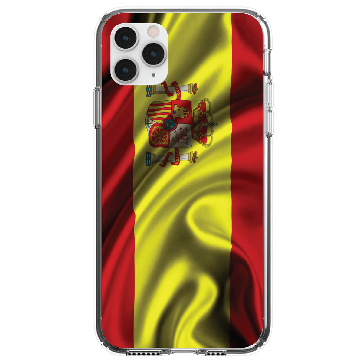 Spain Waving Spanish Flag Red Yellow Clear Shockproof iPhone Case