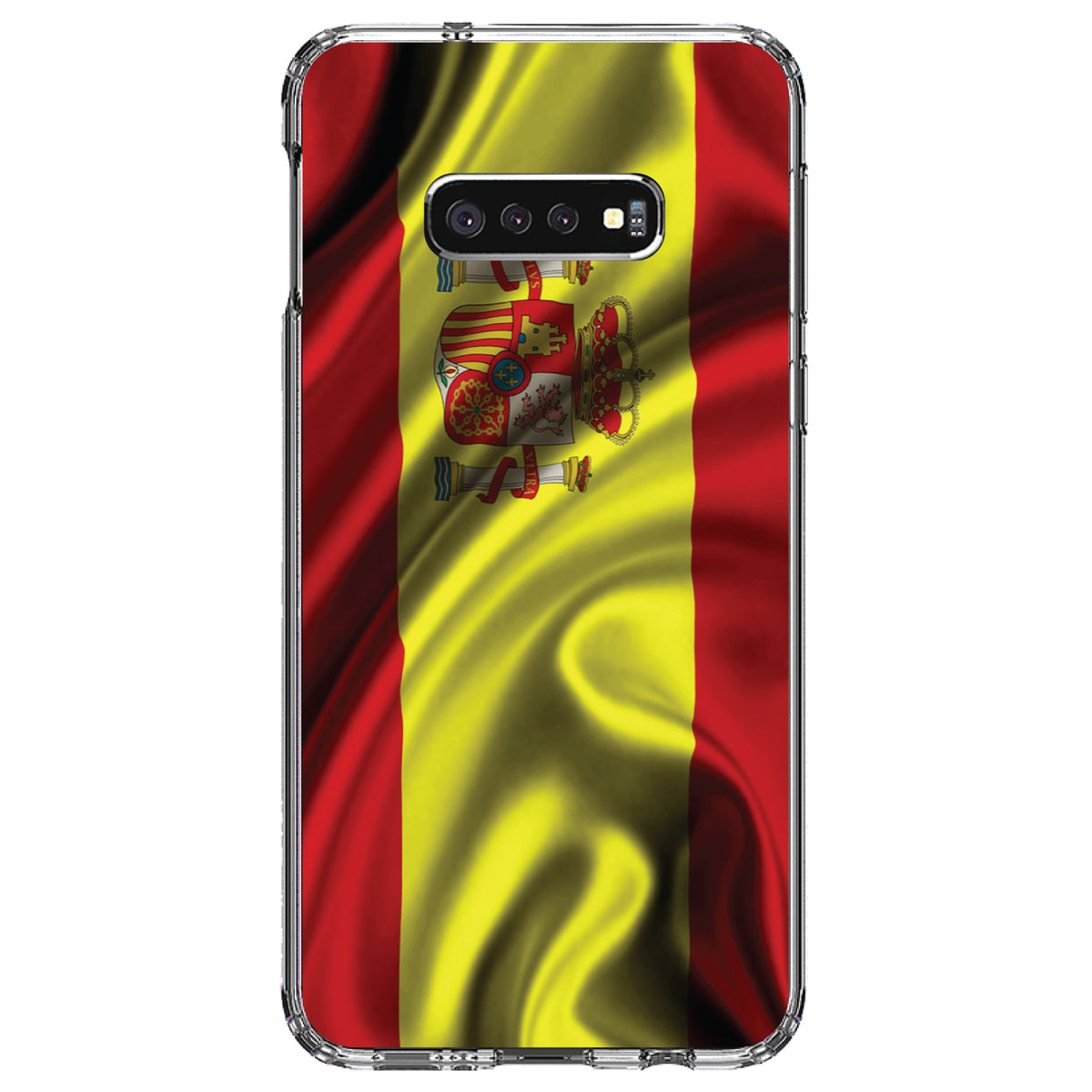 Spain Waving Spanish Flag Red Yellow Clear Shockproof iPhone Case, view 18