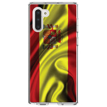 DistinctInk® Clear Shockproof Hybrid Case for Apple iPhone / Samsung Galaxy / Google Pixel - Spain Waving Spanish Flag Red Yellow