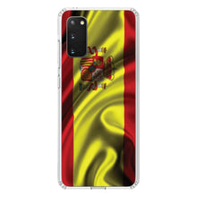 DistinctInk® Clear Shockproof Hybrid Case for Apple iPhone / Samsung Galaxy / Google Pixel - Spain Waving Spanish Flag Red Yellow