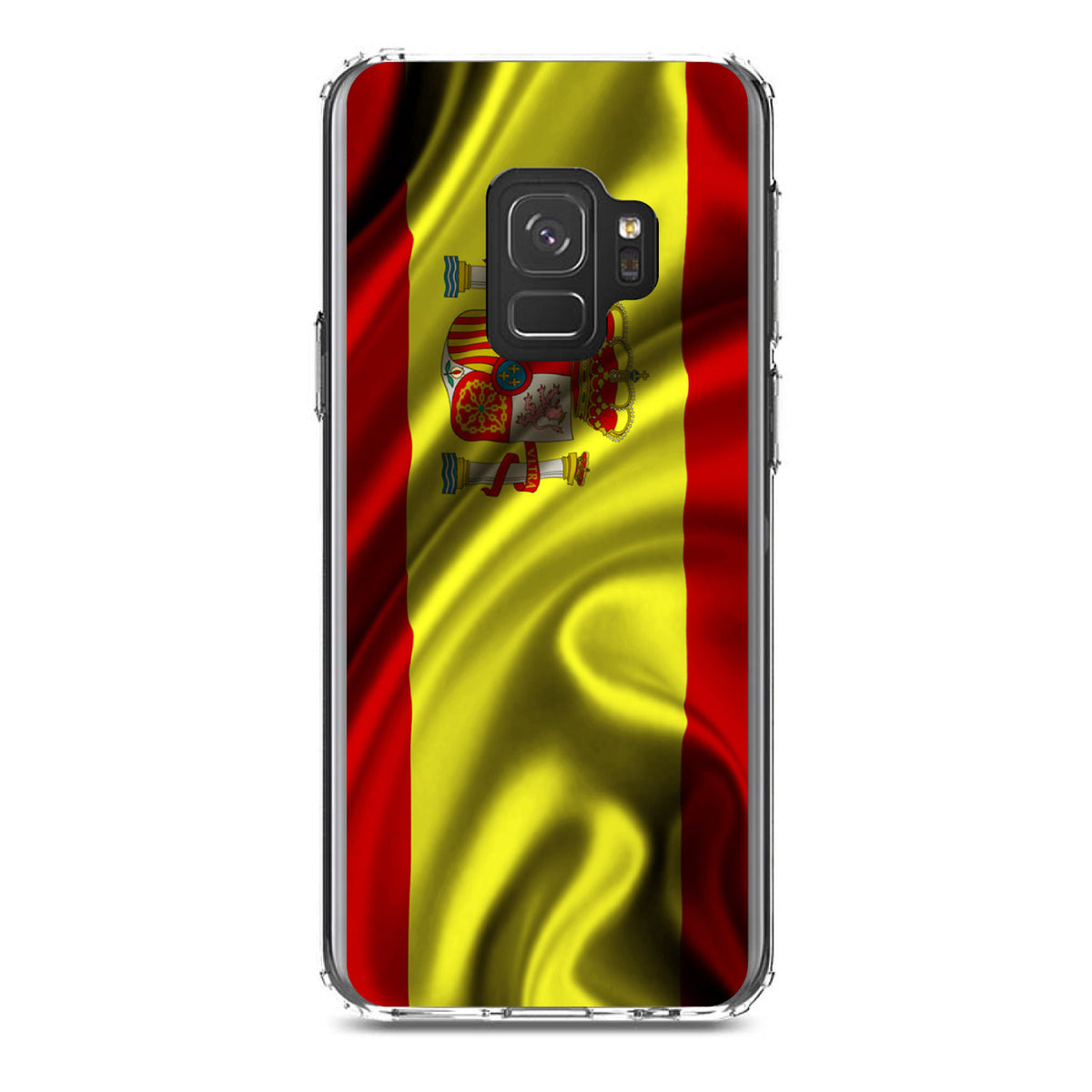 Spain Waving Spanish Flag Red Yellow Clear Shockproof iPhone Case, view 19