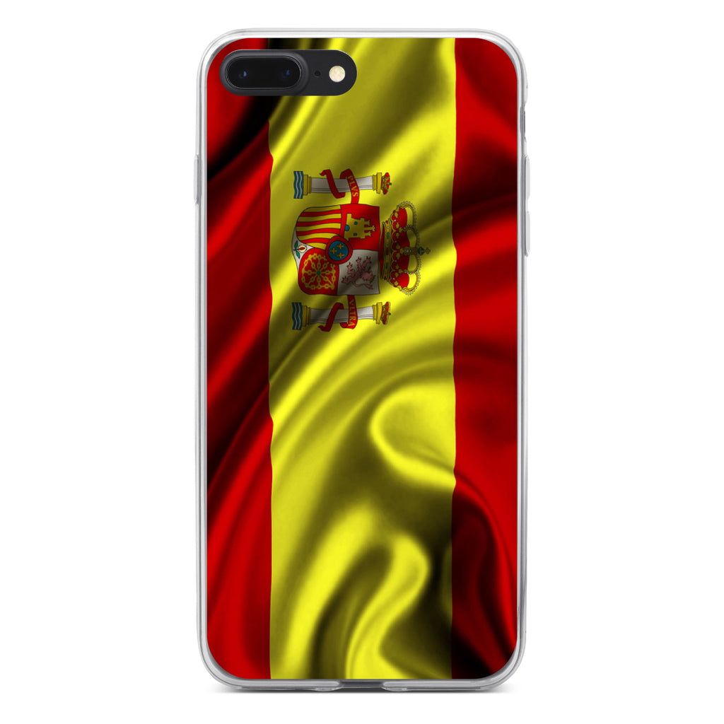 Spain Waving Spanish Flag Red Yellow Clear Shockproof iPhone Case, view 6