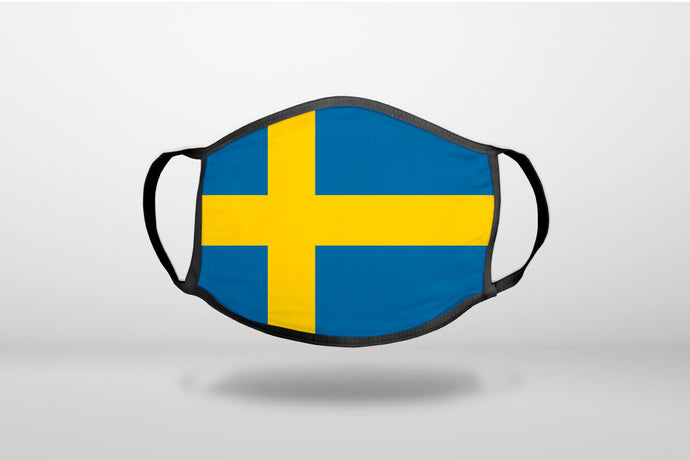 Sweden Flag - 3-Ply Reusable Soft Face Mask Covering, Unisex, Cotton Inner Layer