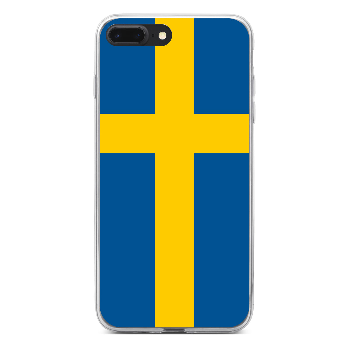 Sweden Flag Clear Shockproof iPhone Case, view 6