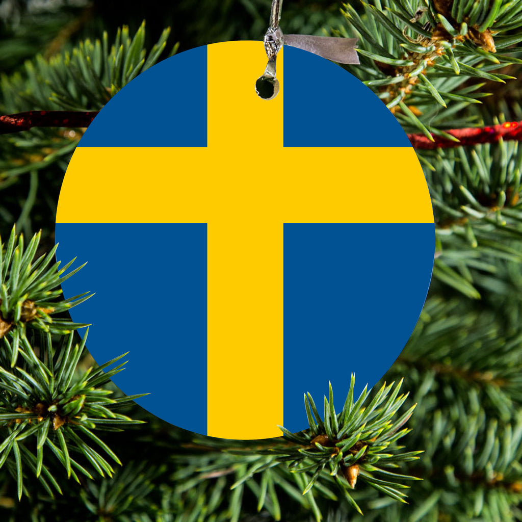 Sweden Flag Ceramic Ornament, view 2
