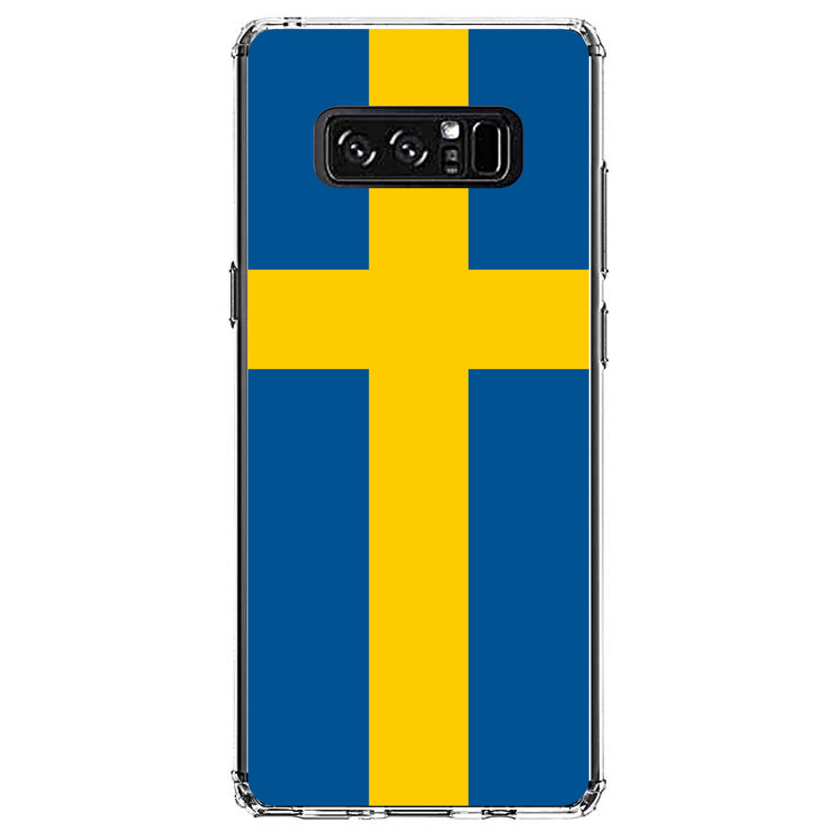 Sweden Flag Clear Shockproof iPhone Case, view 12