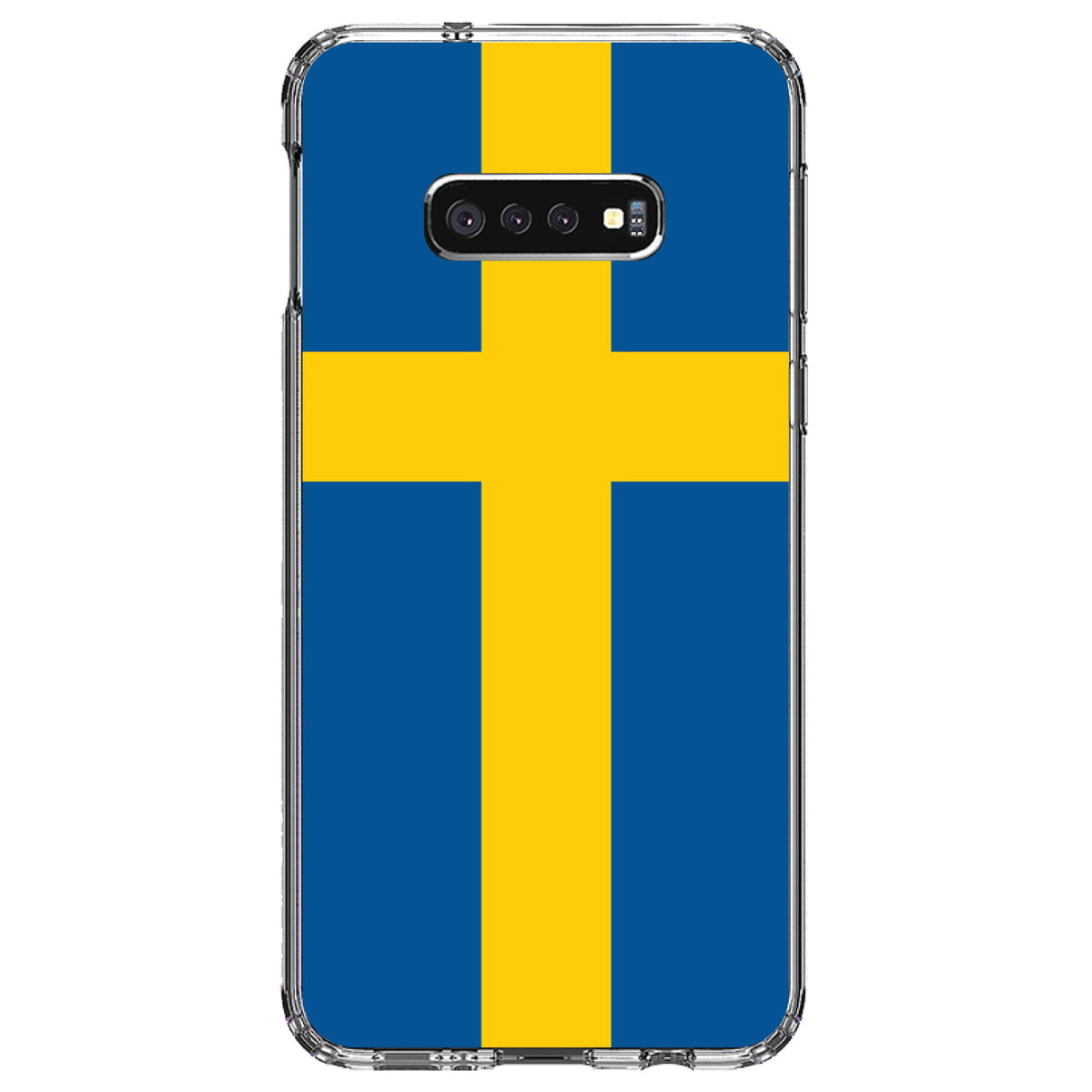 Sweden Flag Clear Shockproof iPhone Case, view 18