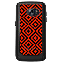 DistinctInk™ OtterBox Commuter Series Case for Apple iPhone or Samsung Galaxy - Black Red Diamond Pattern Geometric