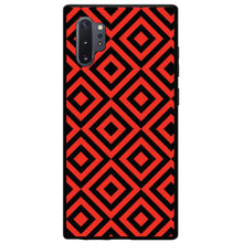 DistinctInk® Hard Plastic Snap-On Case for Apple iPhone or Samsung Galaxy - Black Red Diamond Pattern Geometric