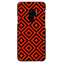 DistinctInk® Hard Plastic Snap-On Case for Apple iPhone or Samsung Galaxy - Black Red Diamond Pattern Geometric