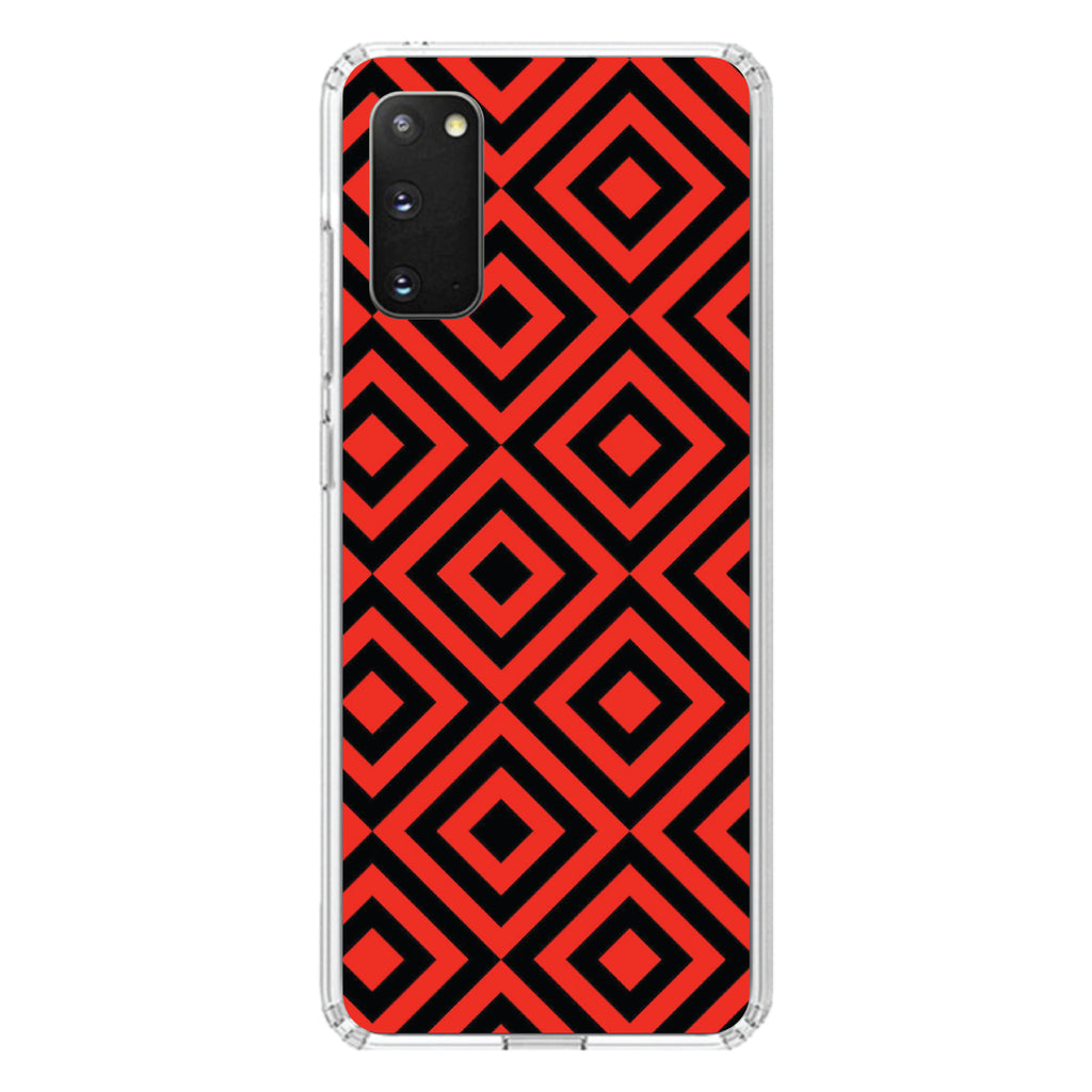 Black Red Diamond Pattern Geometric Clear Shockproof iPhone Case, view 14