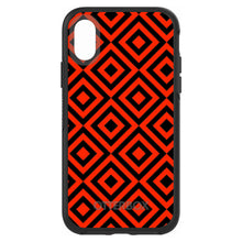 Black Red Diamond Pattern Geometric OtterBox Symmetry Case for iPhone & Galaxy