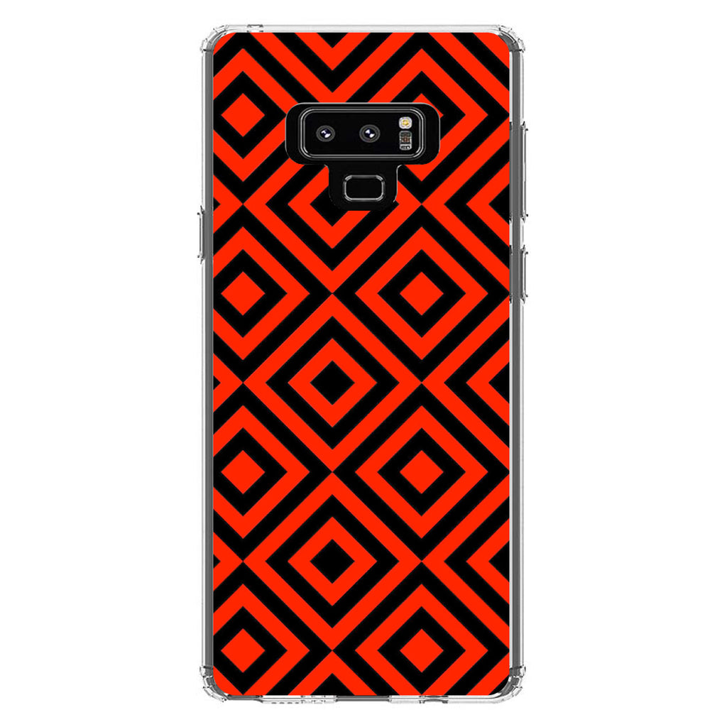 Black Red Diamond Pattern Geometric Clear Shockproof iPhone Case, view 11