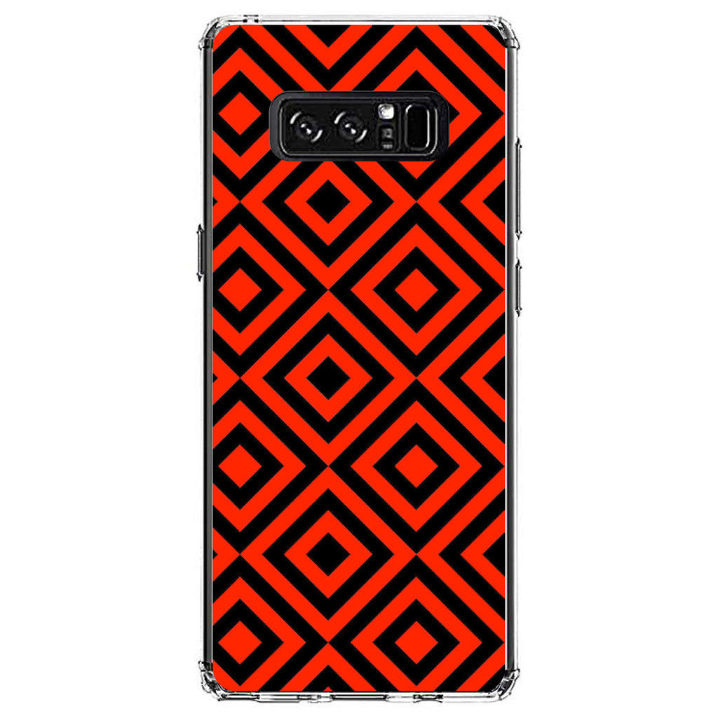 Black Red Diamond Pattern Geometric Clear Shockproof iPhone Case, view 12
