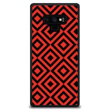 DistinctInk® Hard Plastic Snap-On Case for Apple iPhone or Samsung Galaxy - Black Red Diamond Pattern Geometric