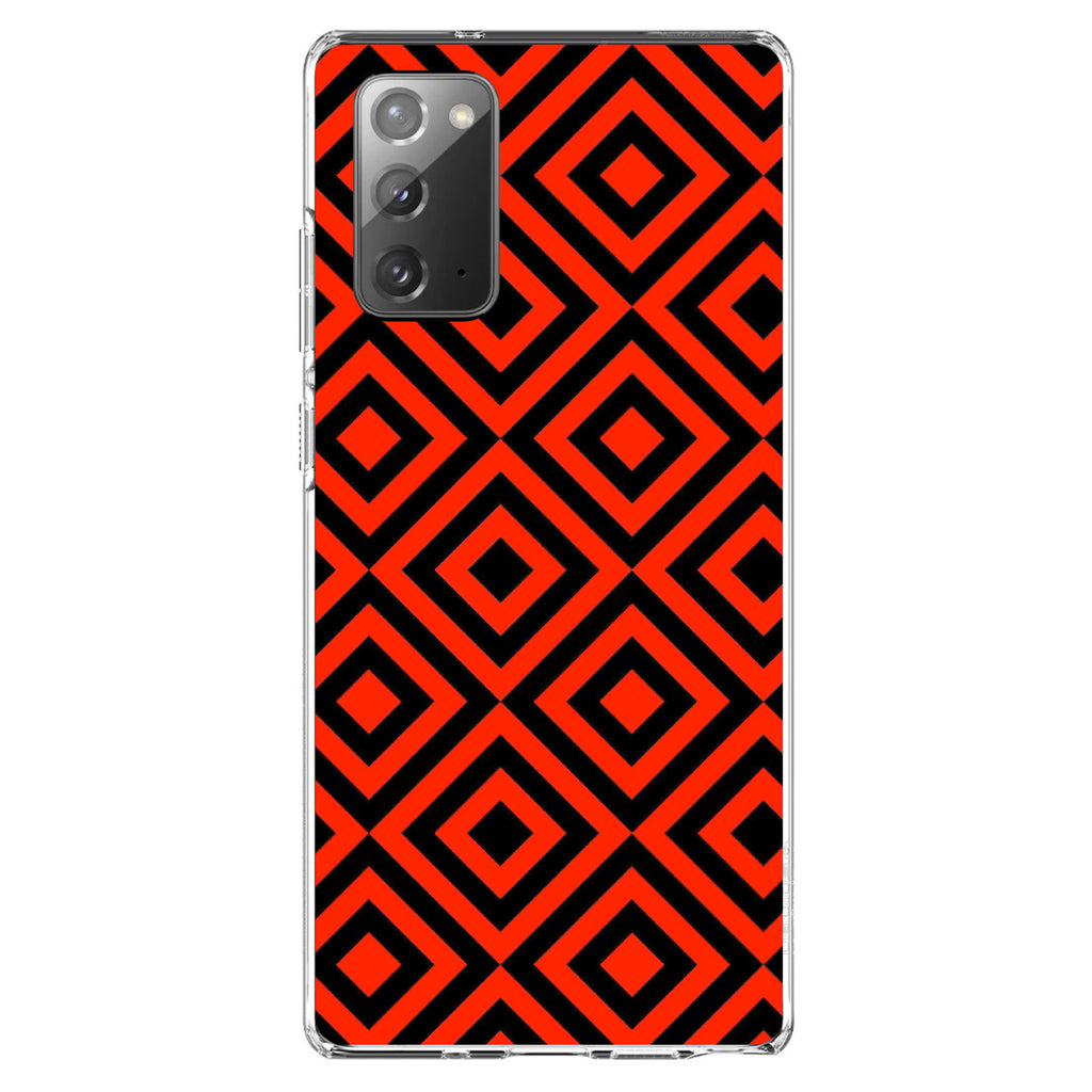 Black Red Diamond Pattern Geometric Clear Shockproof iPhone Case, view 7