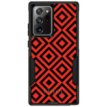 DistinctInk™ OtterBox Commuter Series Case for Apple iPhone or Samsung Galaxy - Black Red Diamond Pattern Geometric