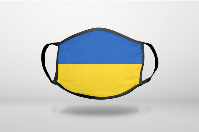 Ukraine Flag - 3-Ply Reusable Soft Face Mask Covering, Unisex, Cotton Inner Layer