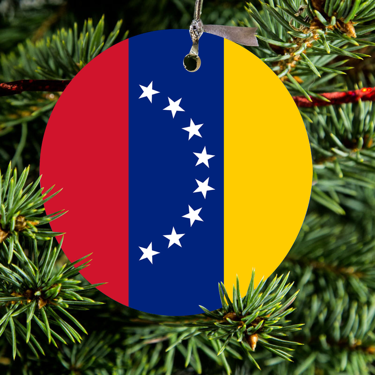 Venezuela Flag Red Blue Yellow Ceramic Ornament, view 2