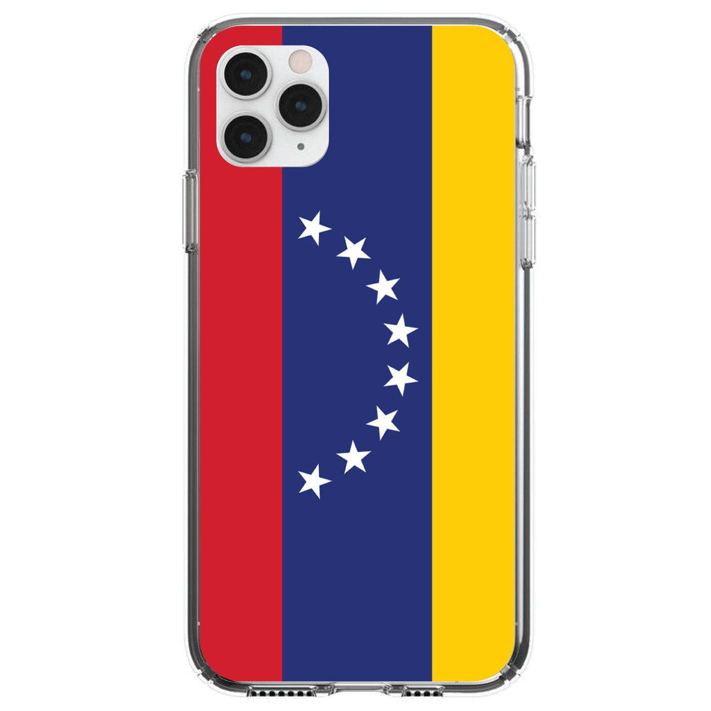 DistinctInk® Clear Shockproof Hybrid Case for Apple iPhone / Samsung Galaxy / Google Pixel - Venezuela Flag Red Blue Yellow