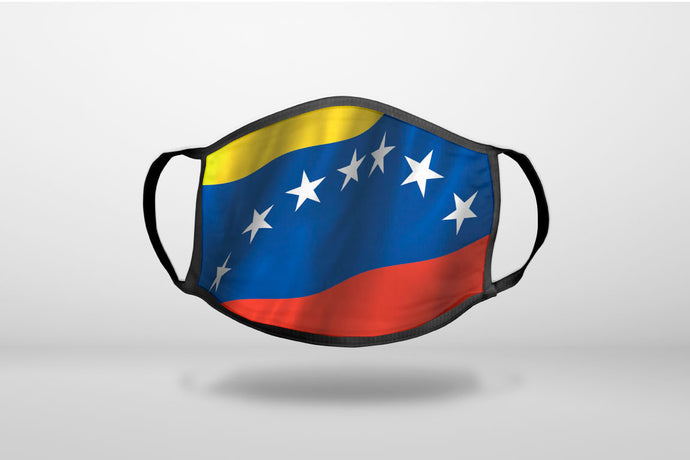 Venezuela Waving Flag Red Blue Yellow - 3-Ply Reusable Soft Face Mask Covering, Unisex, Cotton Inner Layer