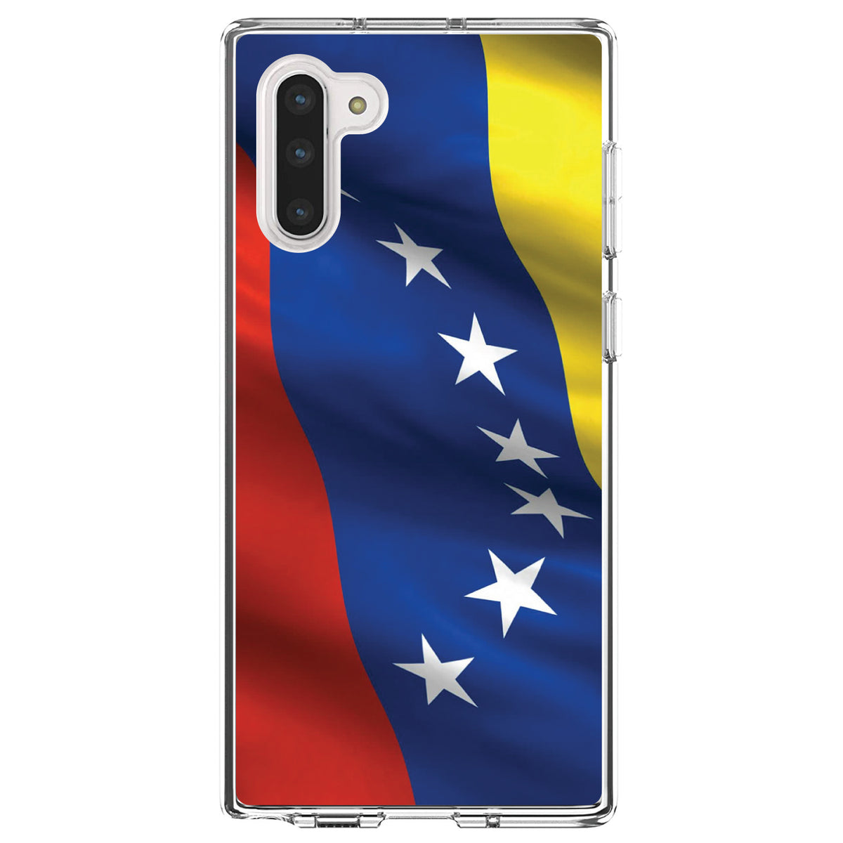 Venezuela Waving Flag Red Blue Yellow Clear Shockproof iPhone Case, view 9