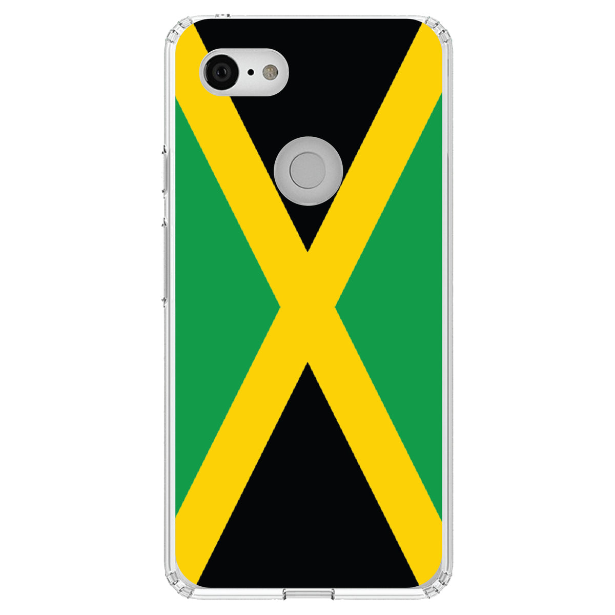 Jamaica Flag Black Green Yellow Clear Shockproof iPhone Case, view 22