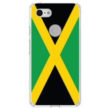 DistinctInk® Clear Shockproof Hybrid Case for Apple iPhone / Samsung Galaxy / Google Pixel - Jamaica Flag Black Green Yellow