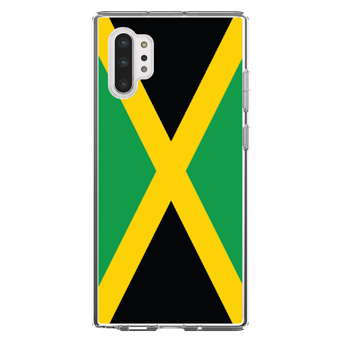 Jamaica Flag Black Green Yellow Clear Shockproof iPhone Case, view 10
