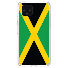DistinctInk® Clear Shockproof Hybrid Case for Apple iPhone / Samsung Galaxy / Google Pixel - Jamaica Flag Black Green Yellow