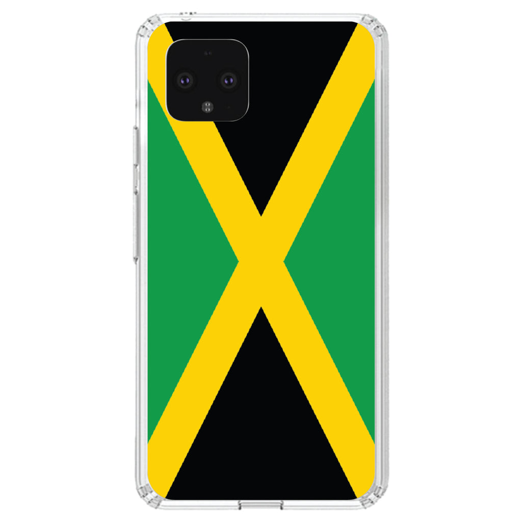 Jamaica Flag Black Green Yellow Clear Shockproof iPhone Case, view 23