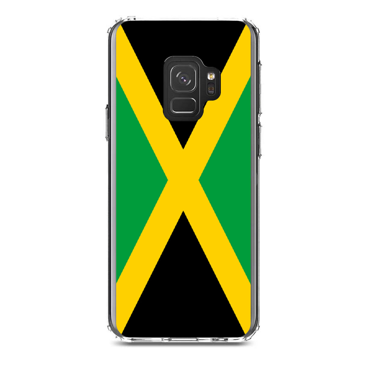 Jamaica Flag Black Green Yellow Clear Shockproof iPhone Case, view 19