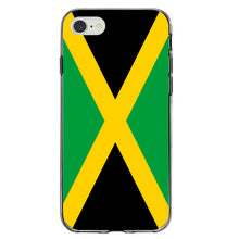 DistinctInk® Clear Shockproof Hybrid Case for Apple iPhone / Samsung Galaxy / Google Pixel - Jamaica Flag Black Green Yellow