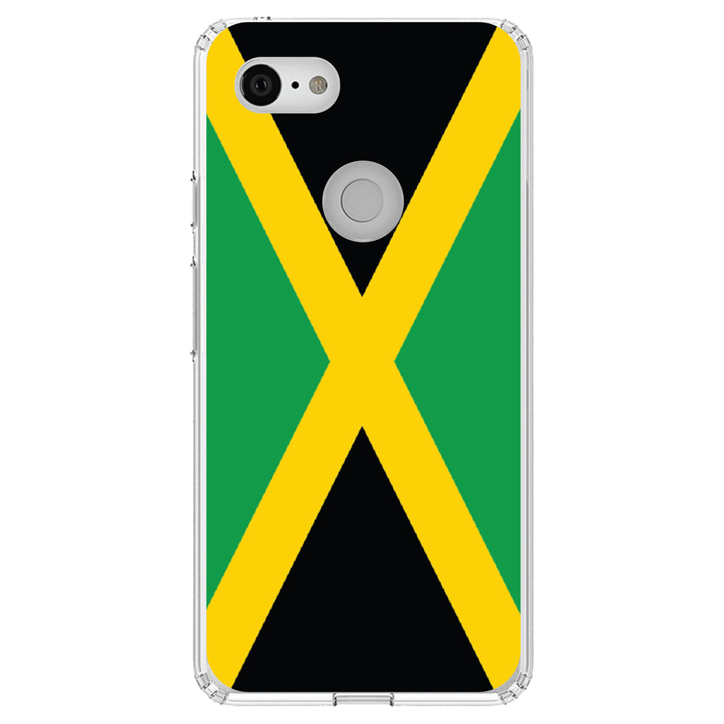 Jamaica Flag Black Green Yellow Clear Shockproof iPhone Case, view 21