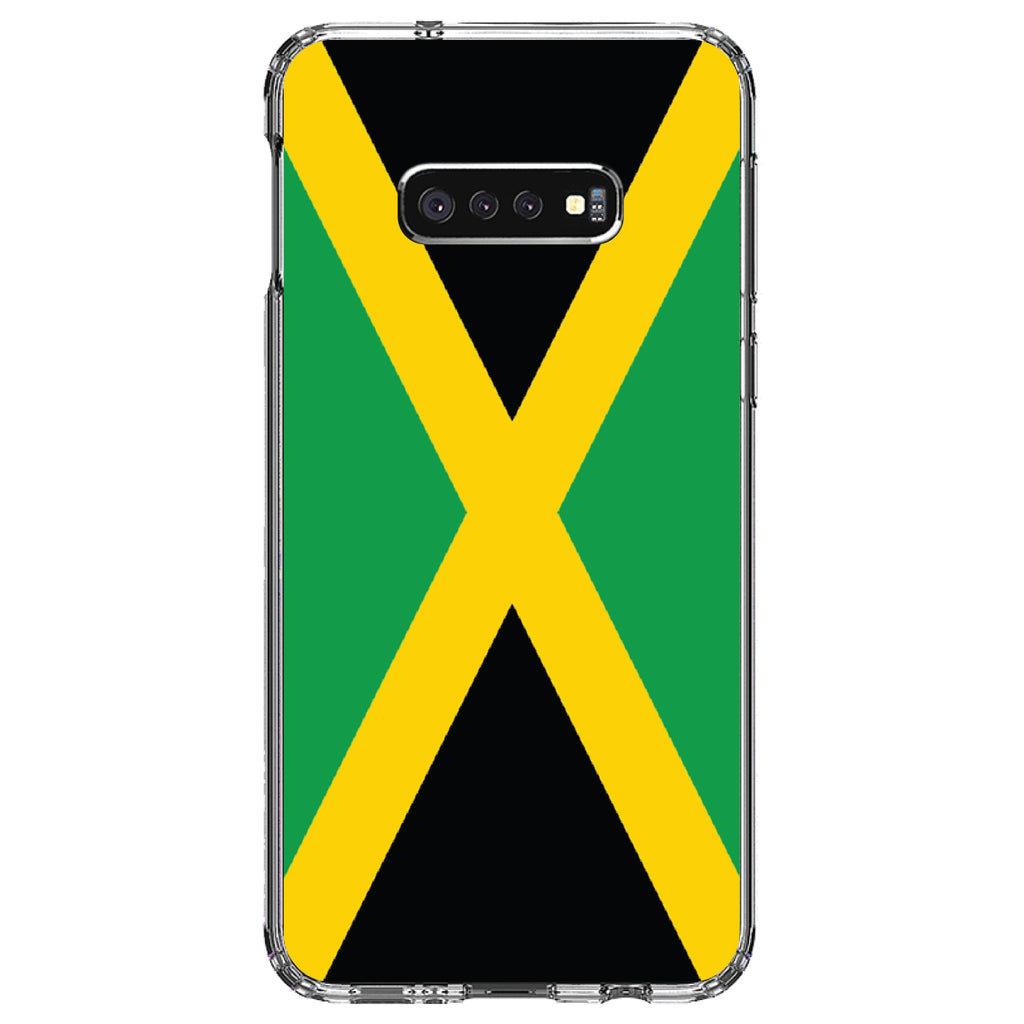 Jamaica Flag Black Green Yellow Clear Shockproof iPhone Case, view 18