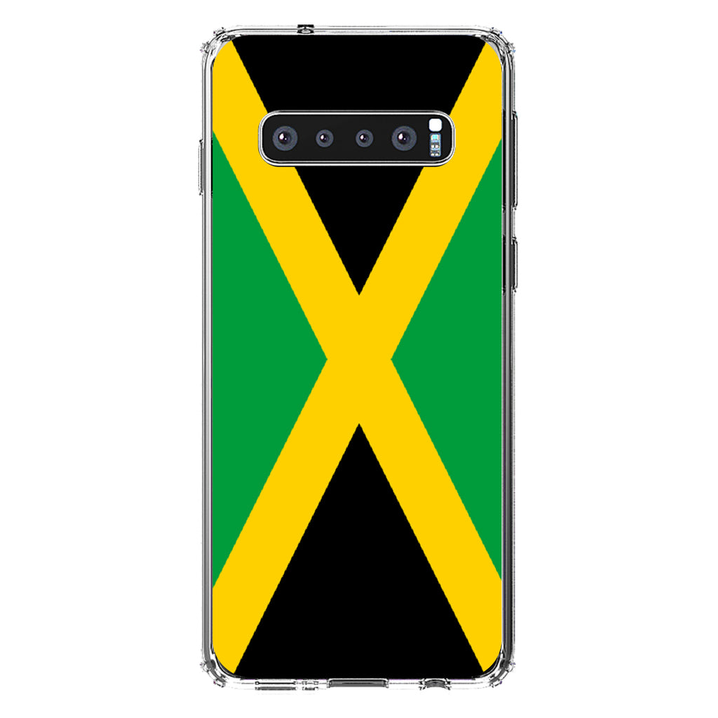 Jamaica Flag Black Green Yellow Clear Shockproof iPhone Case, view 17