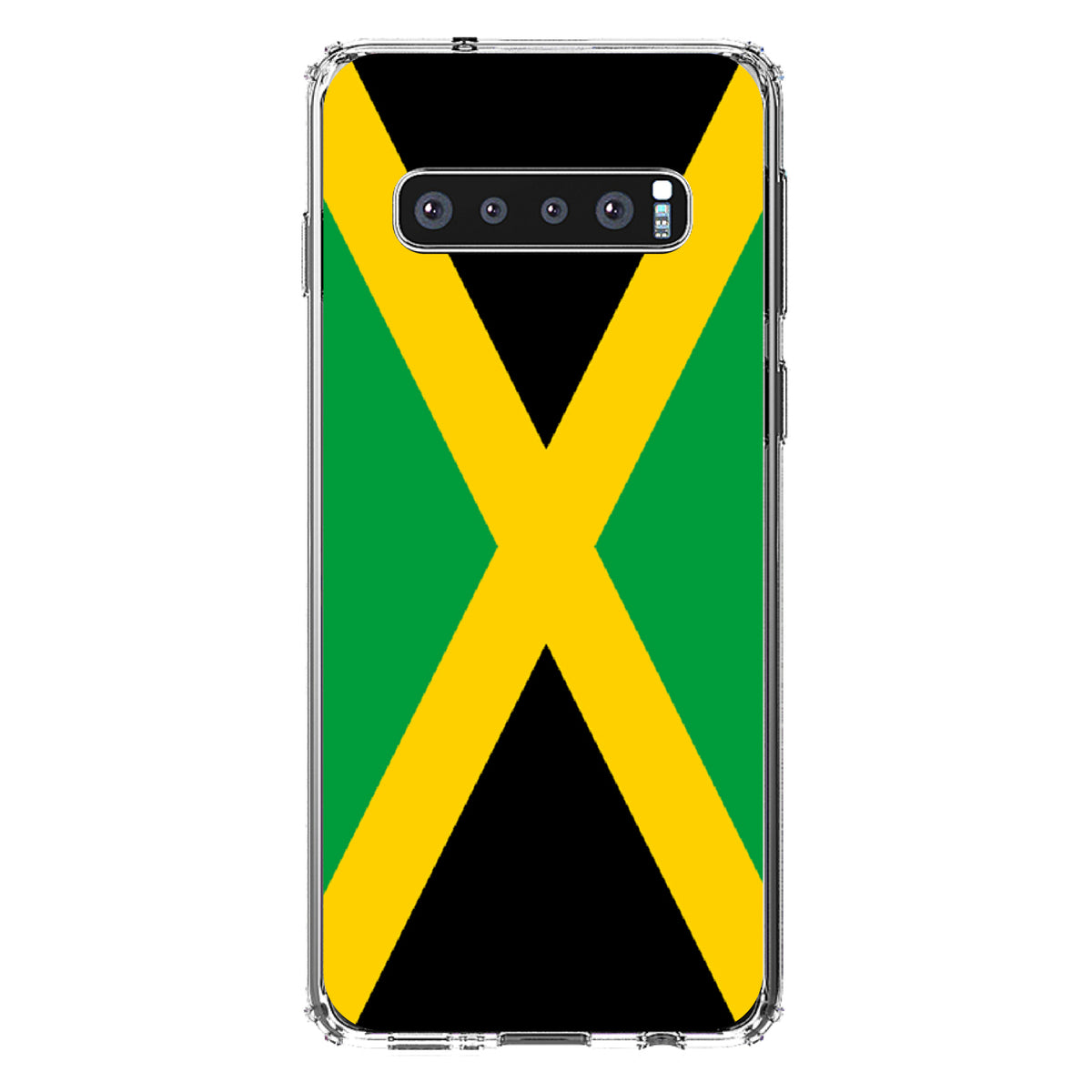 Jamaica Flag Black Green Yellow Clear Shockproof iPhone Case, view 17