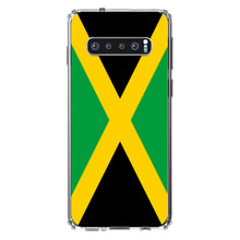 DistinctInk® Clear Shockproof Hybrid Case for Apple iPhone / Samsung Galaxy / Google Pixel - Jamaica Flag Black Green Yellow