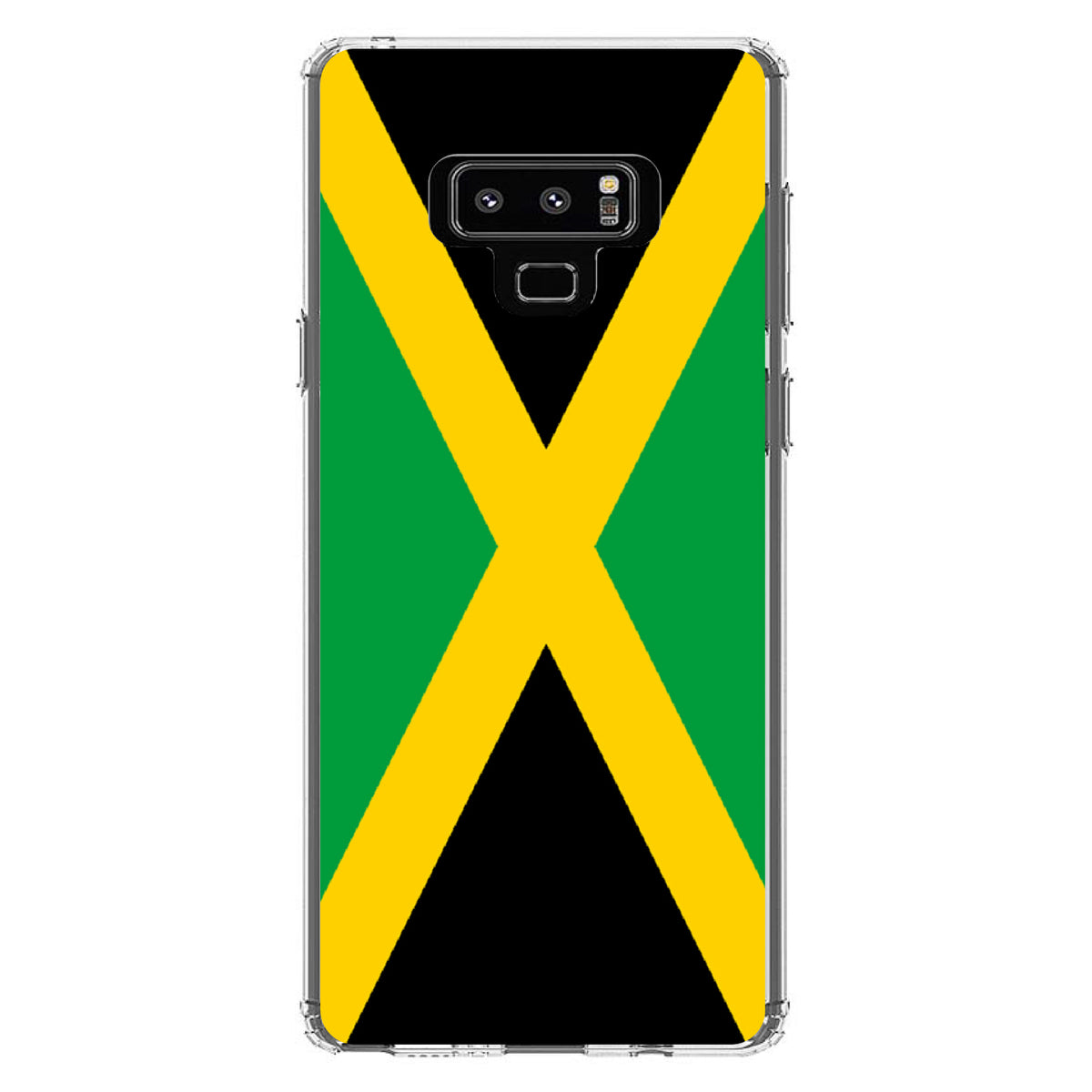 Jamaica Flag Black Green Yellow Clear Shockproof iPhone Case, view 11