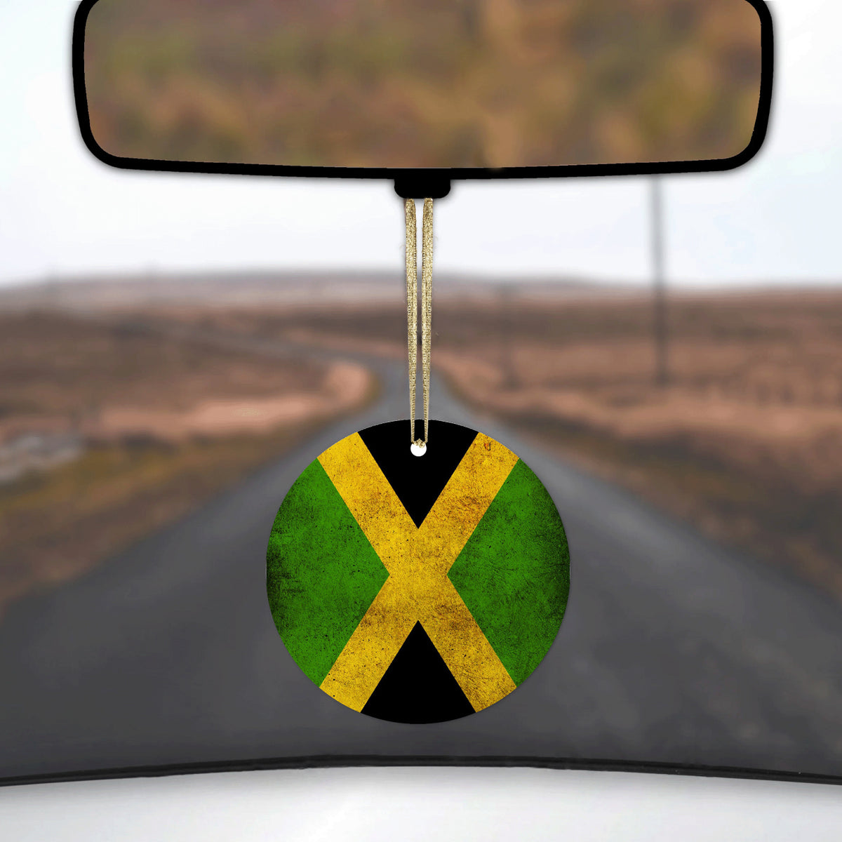 Jamaica Old Flag Black Green Yellow Ceramic Ornament, view 3