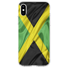 DistinctInk® Clear Shockproof Hybrid Case for Apple iPhone / Samsung Galaxy / Google Pixel - Jamaica Waving Flag Black Green Yellow