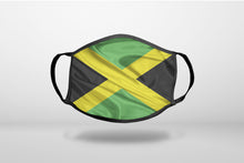 Jamaica Waving Flag Black Green Yellow - 3-Ply Reusable Soft Face Mask Covering, Unisex, Cotton Inner Layer