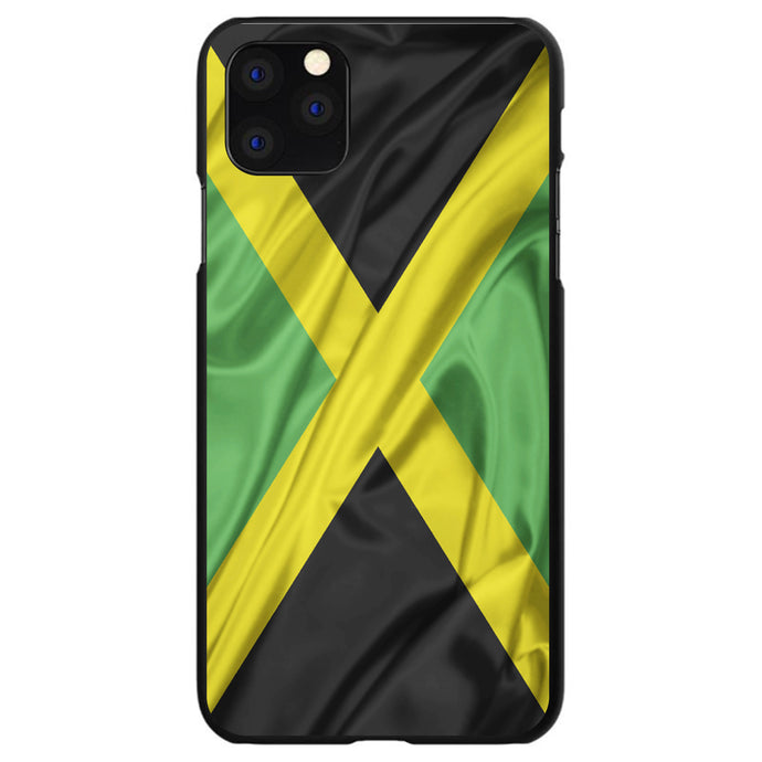 DistinctInk® Hard Plastic Snap-On Case for Apple iPhone or Samsung Galaxy - Jamaica Waving Flag