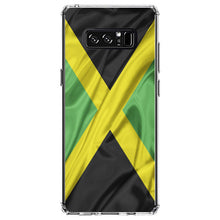 DistinctInk® Clear Shockproof Hybrid Case for Apple iPhone / Samsung Galaxy / Google Pixel - Jamaica Waving Flag Black Green Yellow