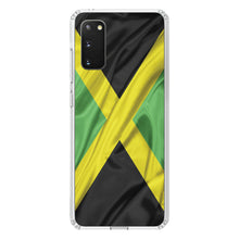 DistinctInk® Clear Shockproof Hybrid Case for Apple iPhone / Samsung Galaxy / Google Pixel - Jamaica Waving Flag Black Green Yellow
