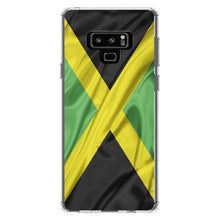 DistinctInk® Clear Shockproof Hybrid Case for Apple iPhone / Samsung Galaxy / Google Pixel - Jamaica Waving Flag Black Green Yellow